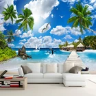 Diantu Мальдивы морской пейзаж 3D обои кокосовое дерево диван гостиная ТВ Фон Стена пляж обои фрески