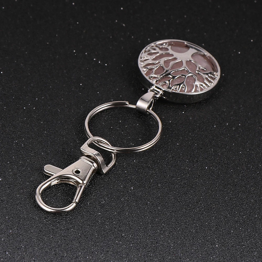 Брелок с подвеской в виде дерева жизни из натурального драгоценного камня