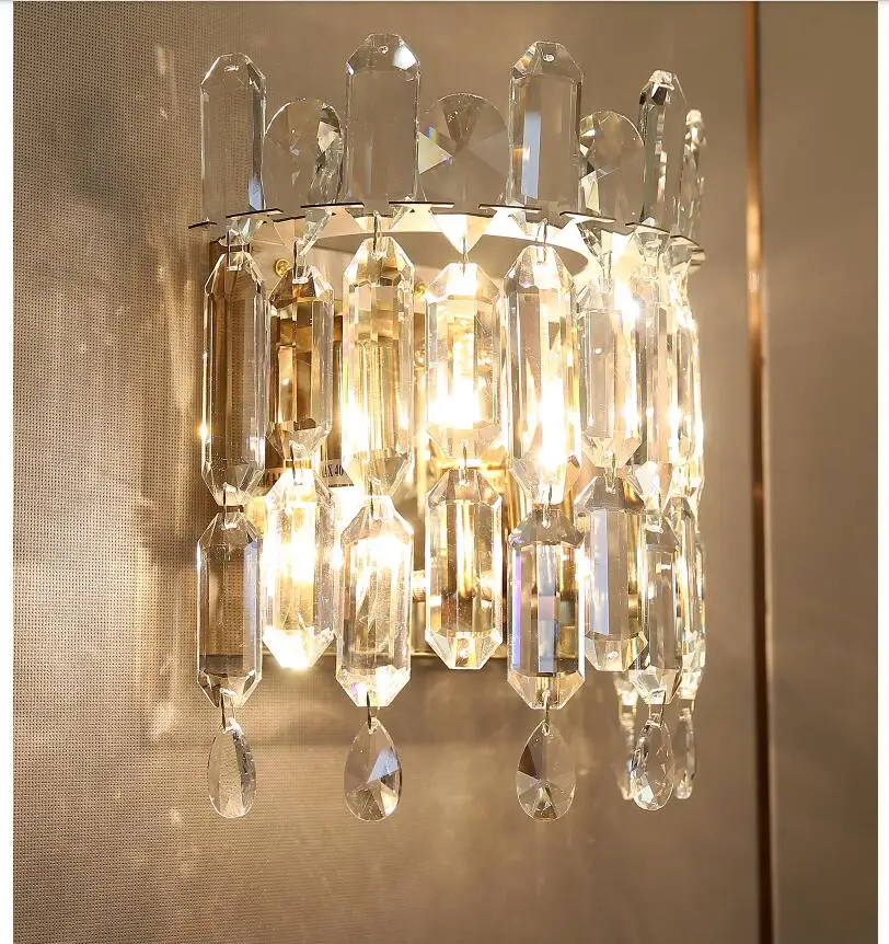 Новая Скандинавская настенная лампа современный кристалл W24cm H29cm LED американский