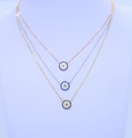 classic jewelry design cz disco round pendant 100 925 sterling silver micro pave cz silver dainty thin chain necklace