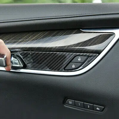 

Carbon Fiber Look Inner Side Door Handle Bowl Cover 4pcs For Cadillac XT5 16-19