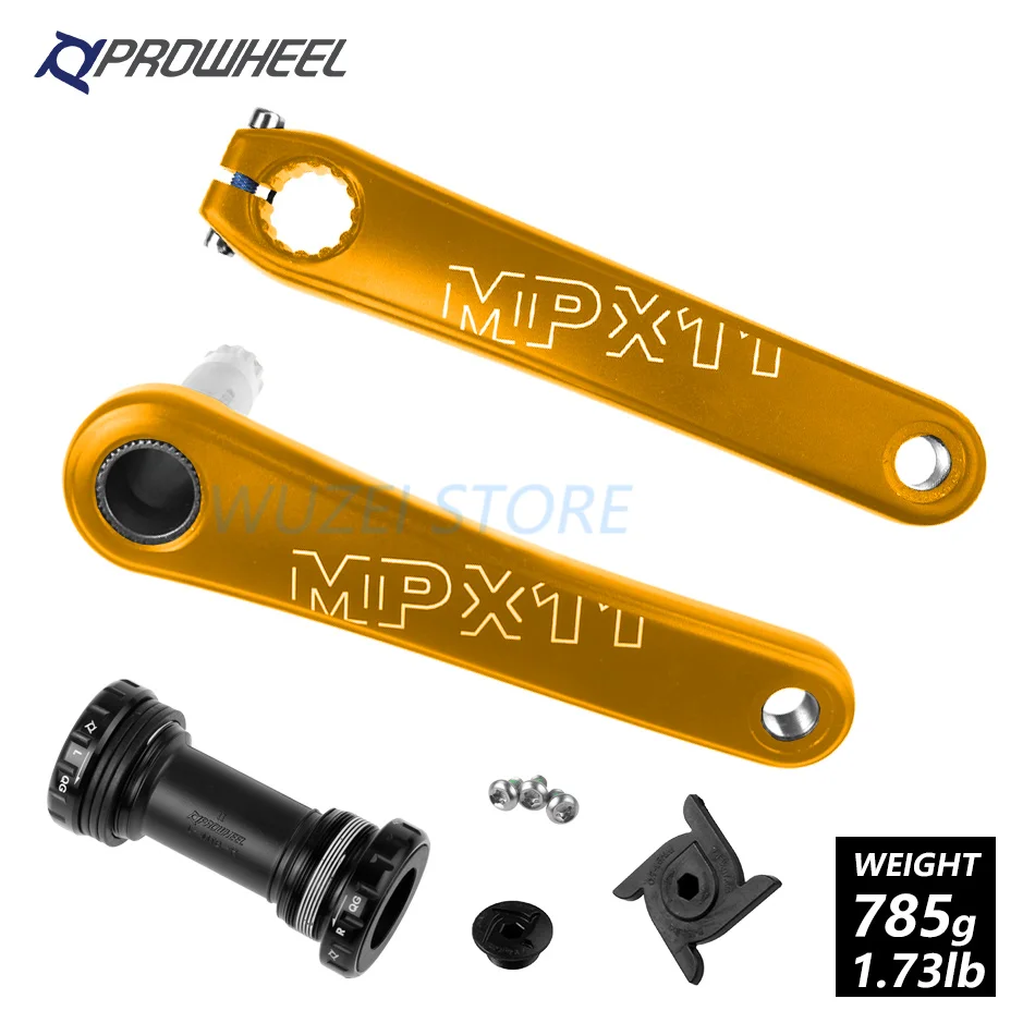 170mm Yellow and BB PROWHEEL MPX11 Кривошип горного велосипеда звездочки 8/9/10/11/12 Скорость 170/175 мм Совместимость SRAM mtb велосипедные рукоятки с плавками BB Части - Цвет: 170mm Yellow and BB