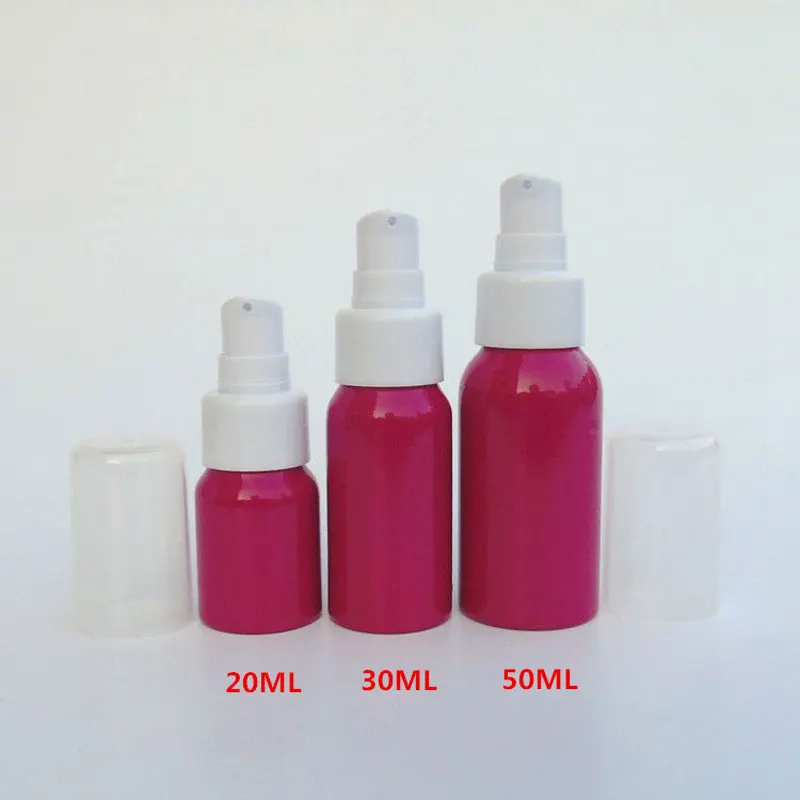 Rose Red Aluminum Cosmetic Lotion Bottle Press Pump Emulsion Packaging Container Refillable 20ml 30ml 50ml 60ml 80ml 100ml 20pcs | Красота и