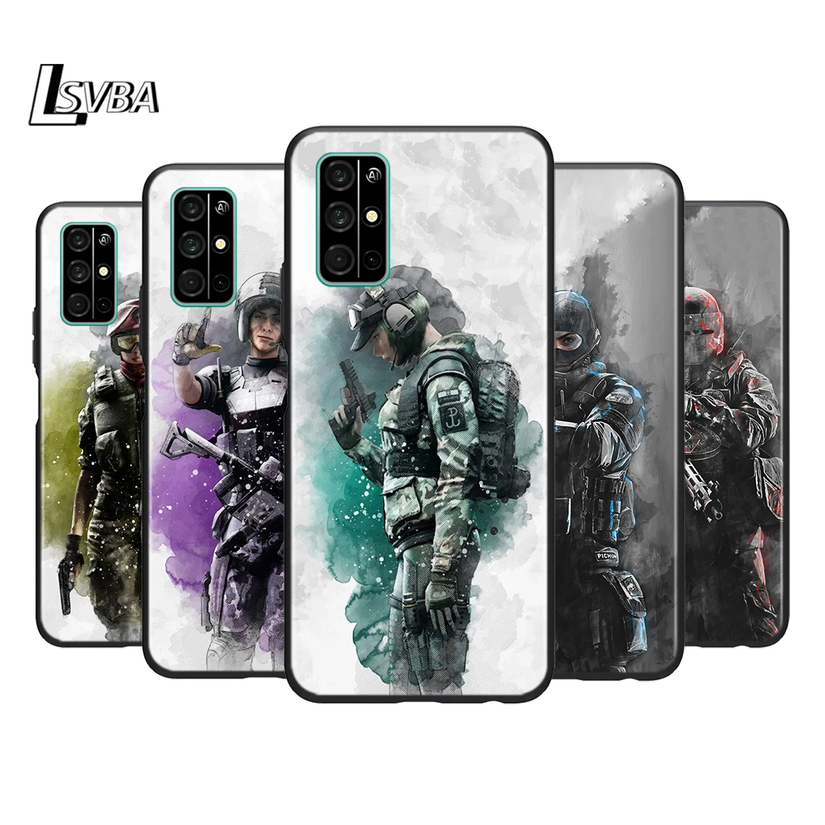 

Silicone Cover Rainbow Six Siege Art For Honor 9 9X Lite 9S 9A 9C 8 8A Prime 8X MAX 20 30 7A 7C Pro Plus Phone Case