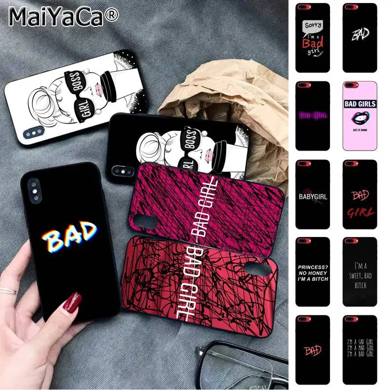 

MaiYaCa I'm bad girl bitch Colorful Cute Phone Case for iphone 13 SE 2020 11 pro XS MAX 8 7 6 6S Plus X 5 5S SE XR case