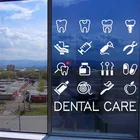 Набор инструментов для ухода за зубами, виниловая настенная наклейка, стоматологические зубы, настенные художественные наклейки, украшение для окон для стоматологии, стоматологии, офиса, H44