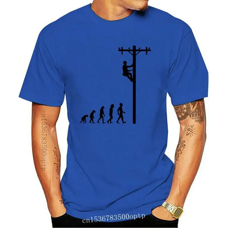 

New Evolution Of Lineman Funny Electrician T Shirt Gift