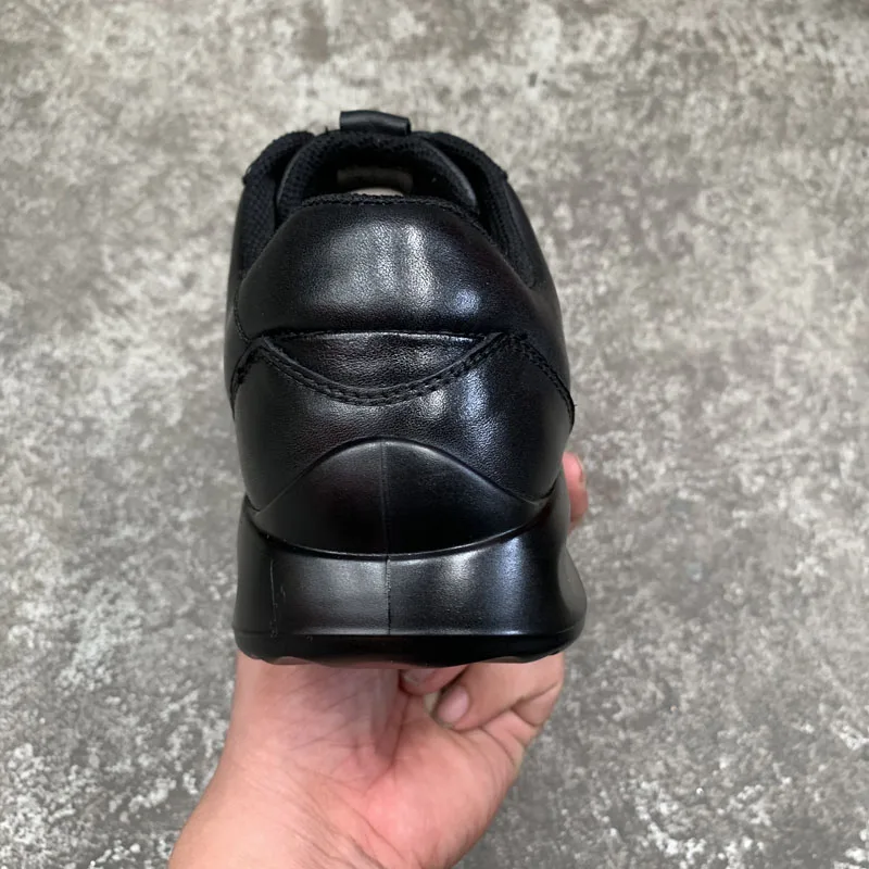 Кроссовки мужские из натуральной кожи на шнуровке дышащие спортивные туфли для