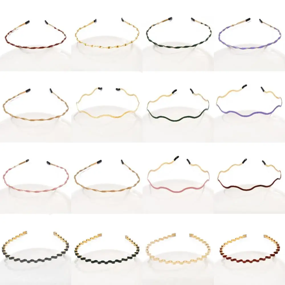 Обруч для волос с металлическим ободом Женский блестящий обруч волнистыми