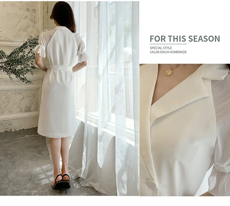 Женское винтажное платье ветровка с поясом Сетчатое подиумное выше колена