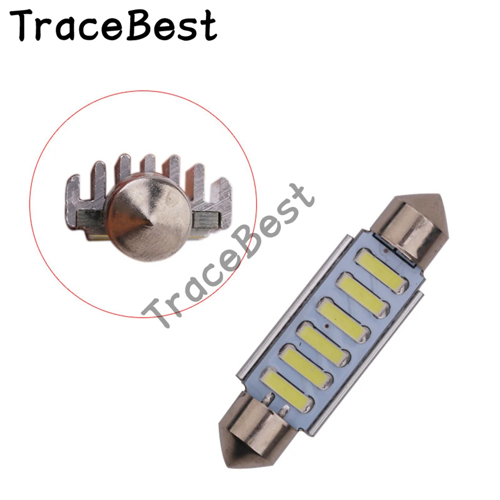 2 предмета в комплекте 39 41 мм 7020 6SMD DE3423 DE3425 C5W CANBUS Error Free светодиодный лампы Авто