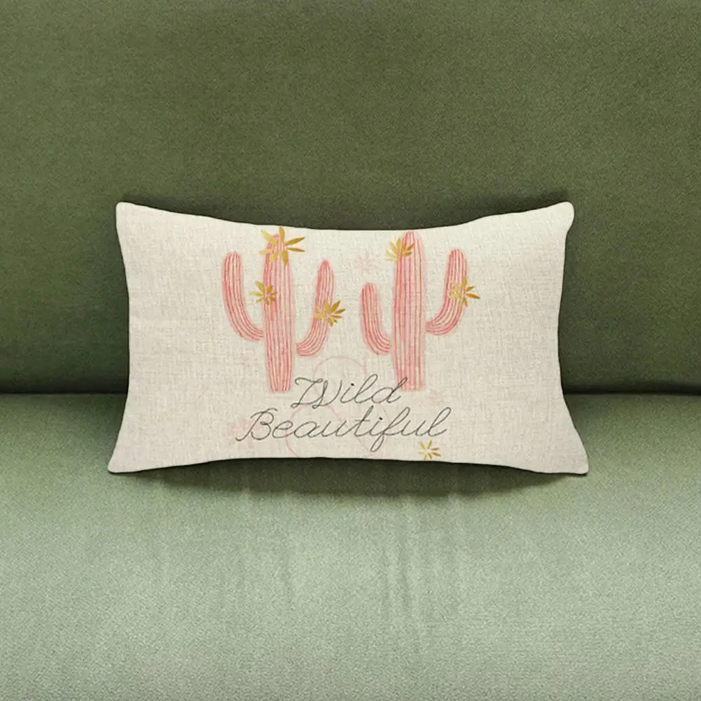 

Lovely Cactus Cushion Cover Summer Green Plant Throw Decoration Pillows Cute Pillowcases Striped Word Cactus V3Y1