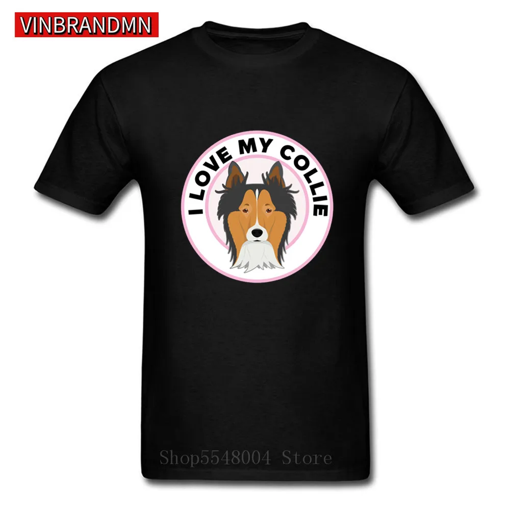 Футболка с надписью I Love My Collie для мужчин и женщин|Мужские футболки| |