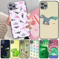 cute flowers funny couples dinosaur color painting phone case for iphone 11 pro max back cover carcasa funda coque cases