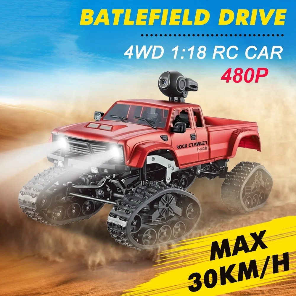 4WD Электрический RC гусеничный грузовик 2 4 ГГц 1/16 Масштаб 480P HD камера Высокая