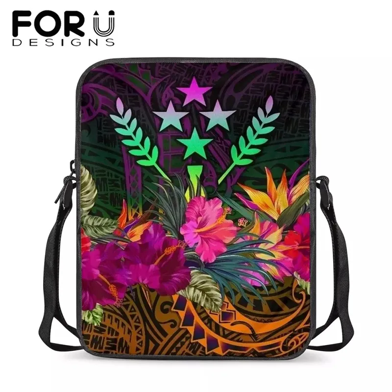 

Полинезийская женская сумка-мессенджер FORUDESIGNS Kosrae Plumeria Hibiscus с цветочным узором, повседневные дорожные сумки, Высококачественная сумка чере...