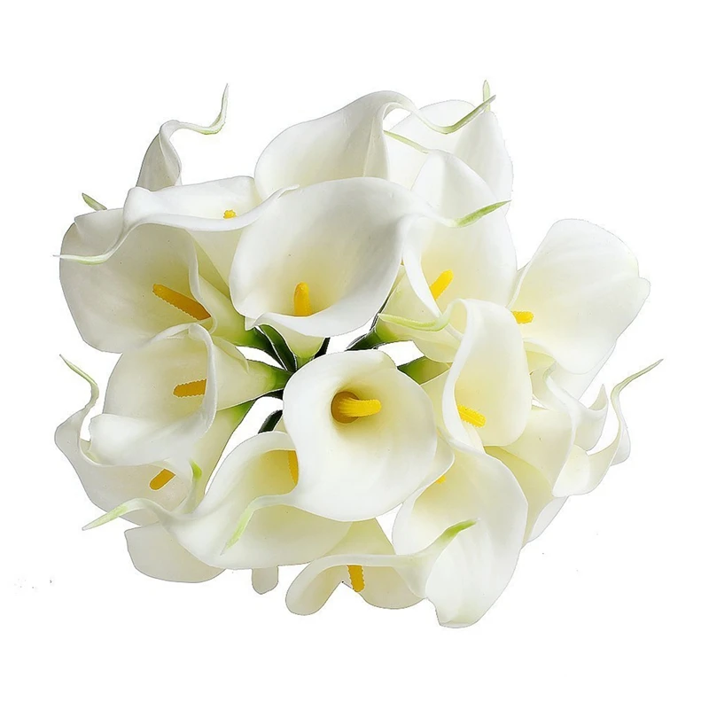 Calla Lily Свадебный букет с 20 головками латексный настоящий контакт шт тюльпан