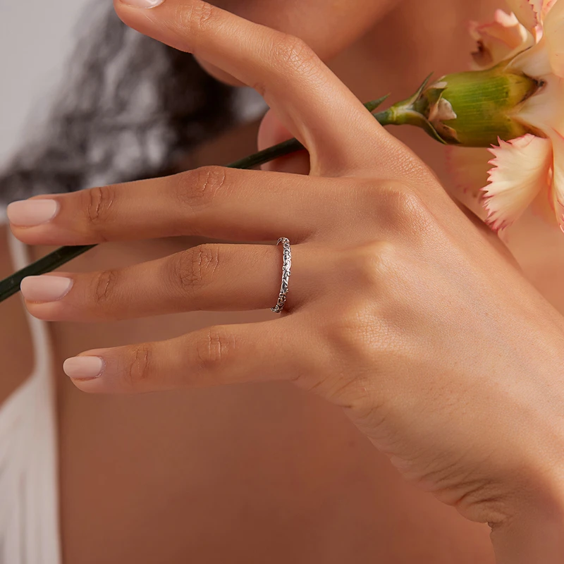 bamoer серебро 925 пробы винтажное кольцо с узором твист-кольцо