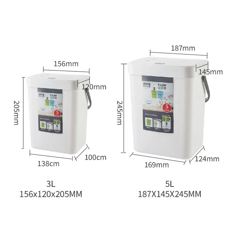 3l5l7l12l wall mount folding waste bin kitchen cabinet hanging trash can living room door garbage car storage bucket dustbin free global shipping