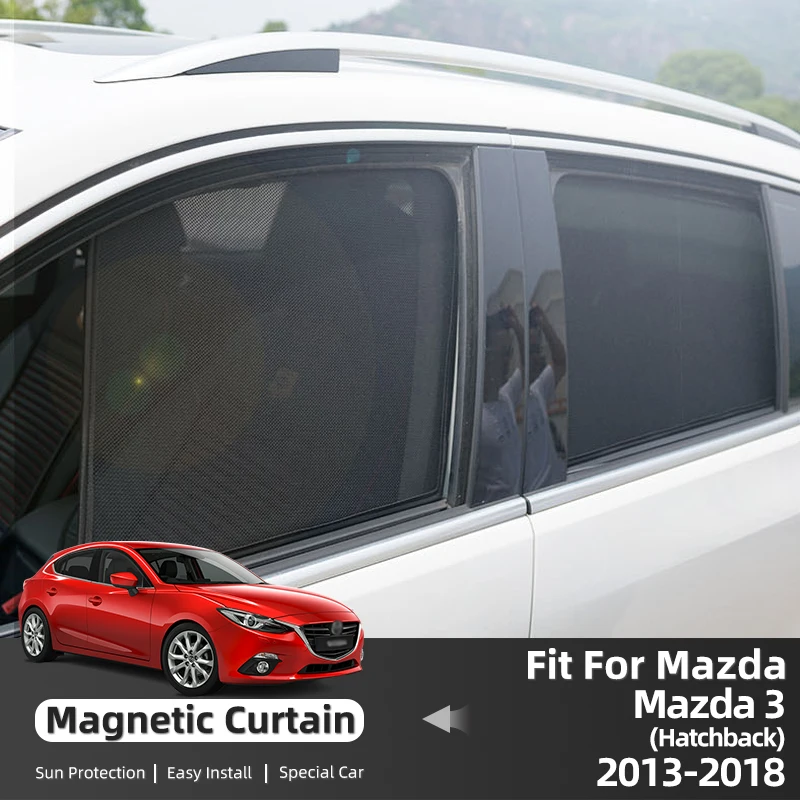 

For Mazda 3 Axela Hatchback Sport 2013-2018 Summer Magnetic Sun Shade Front Car Window Sunshade Auto Rear Curtain