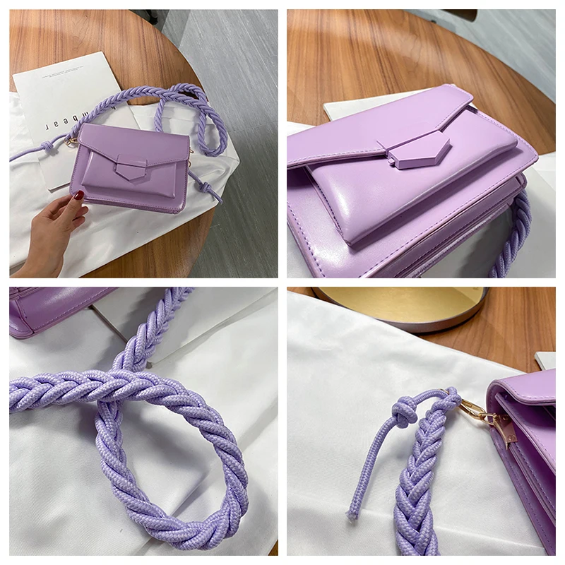 

Solid Color PU Leather Sac A Main Elegant Femme Crossbody Bags For Women 2020 Summer Small Shoulder Handbags Female Chain Bag