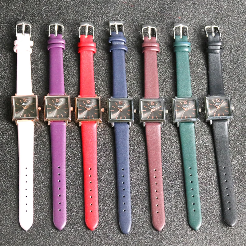 

New Fashionable Square Leather Strap Creative Women Wrist Watches Casual high quality Ladies Watches Luxury