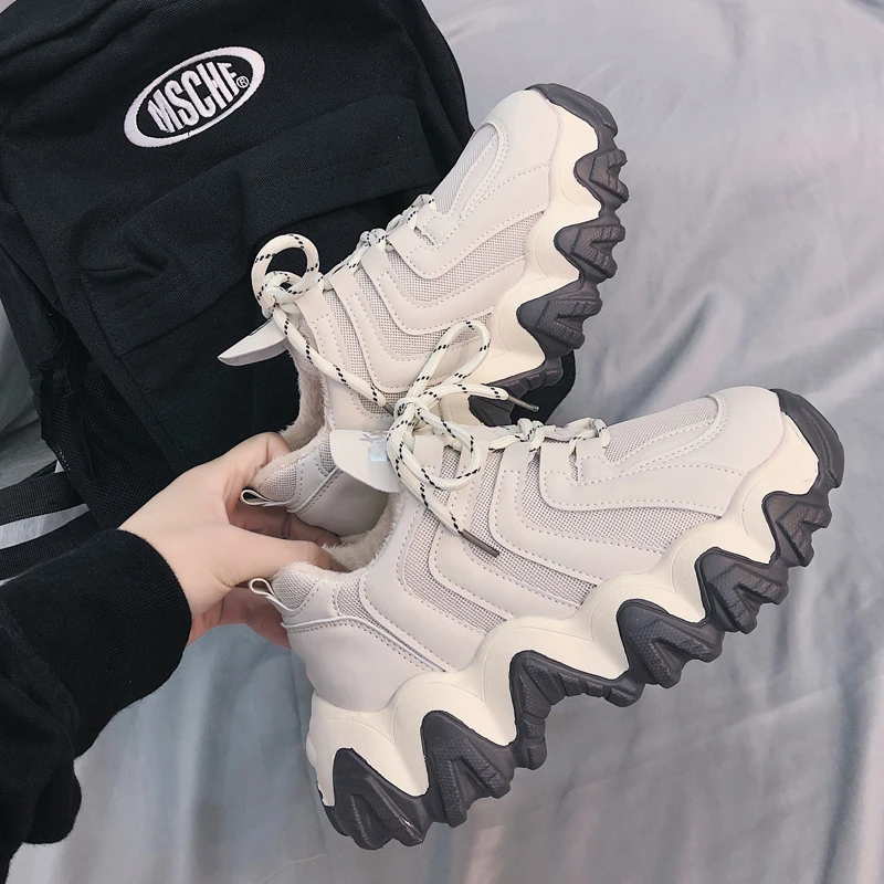 2020 зимние теплые вельветовые кофты для девочек обувь на толстой подошве Высота