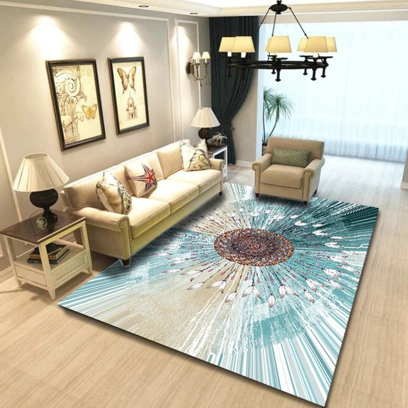 Ковры с геометрическим принтом для дома гостиной Нескользящие моющиеся большие