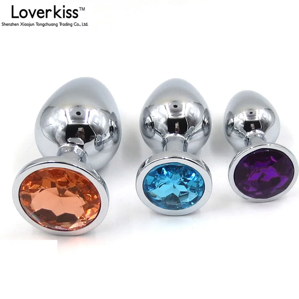 Loverkiss 3pcs/lot Fetish Bondage Ass Plug Stainless Steel Anal Butt Set Dilator Sex Toys for Beginner Plugs Kit | Красота и здоровье