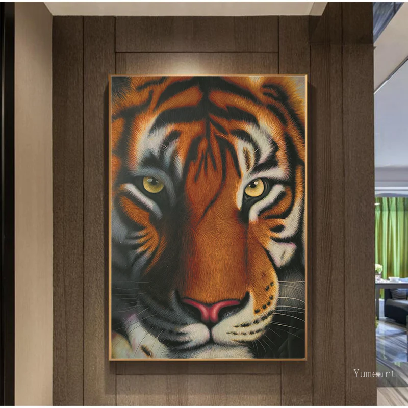 Современный простые трусы-плавки с изображением морды тигра Wall Art Холст Картина