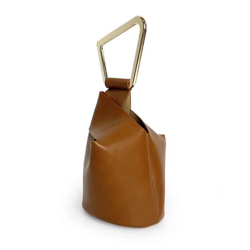 High Quality PU Leather Irregular Bucket Bags 2021 Fashion Ladies Evening Bag Acrylic Handle Women's Handbags Casual Tote |
