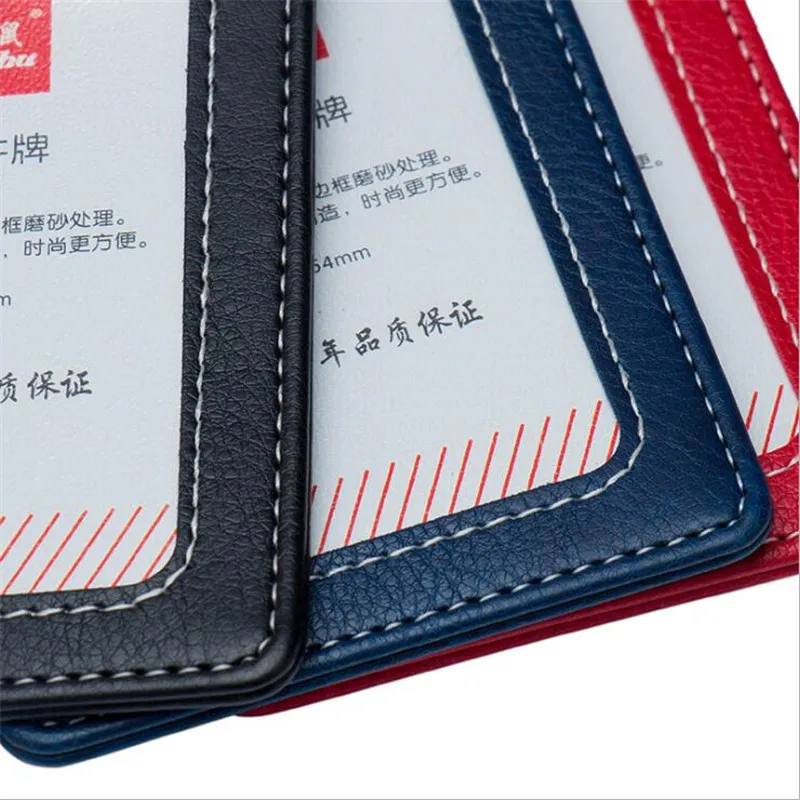 

High-grade Pu Leather Creative Documents Sets Staff Badge Access Control Card Lanyard Work Badge Card Hot Sale