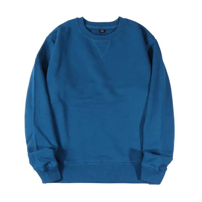 

Brand quality 100% pure cotton round neck sweater T-shirt men's top bottoming hoodless sweater
