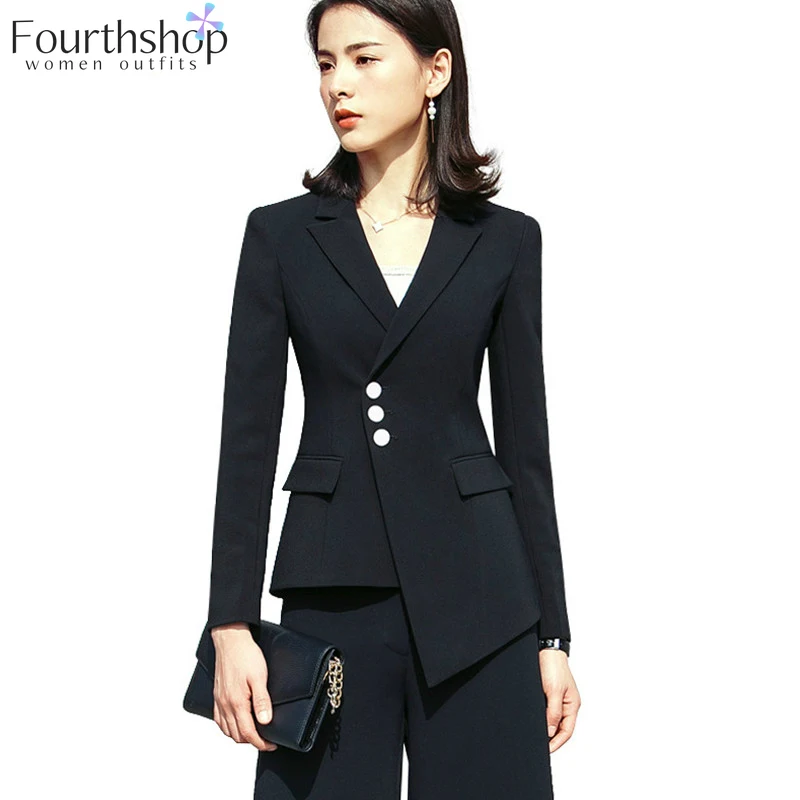 Модные брючные костюмы для женщин Элегантный комплект из 2 предметов штаны