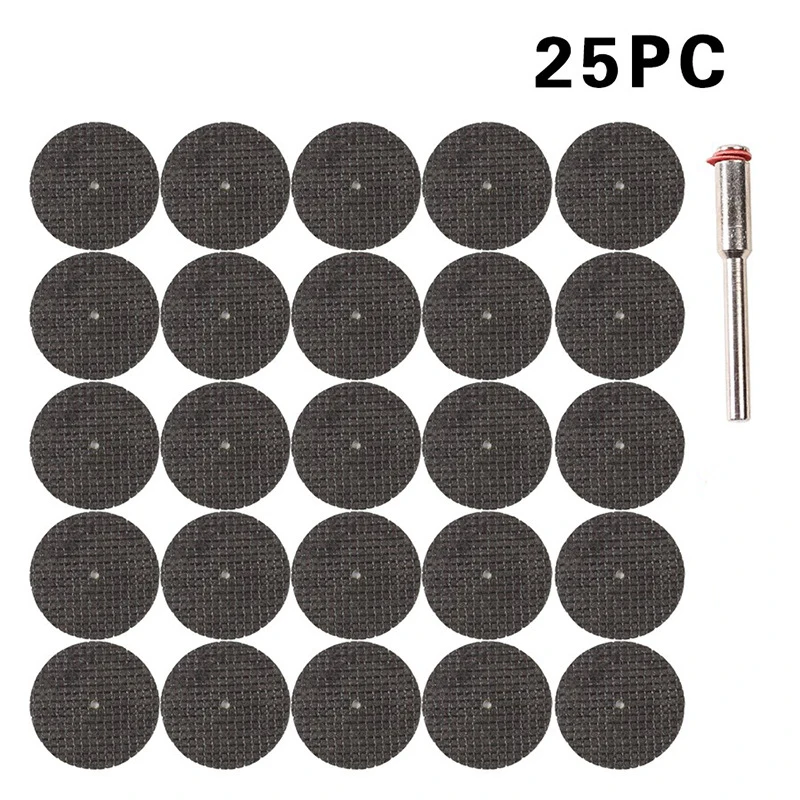 

25pcs Saw Blade + 1pcs Connection Clamp Fiberglass Reinforced Cut Off Wheel Disc W/ 1 Mandrel 1/8" Fit Dremel Tool