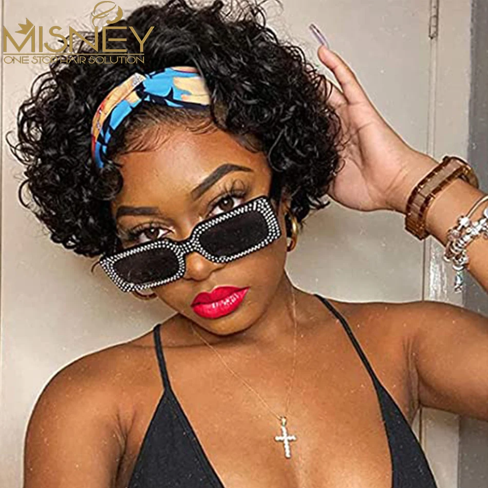 Короткий парик Фаллоу искусственные человеческие волосы Короткие вьющиеся для