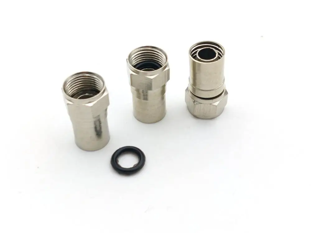 Латунный обжимной соединитель для стандартного экрана кабеля RG6 100 шт. |