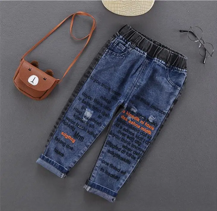 Брюки для мальчиков детские джинсы 2020 повседневные весенние хлопковые брюки со