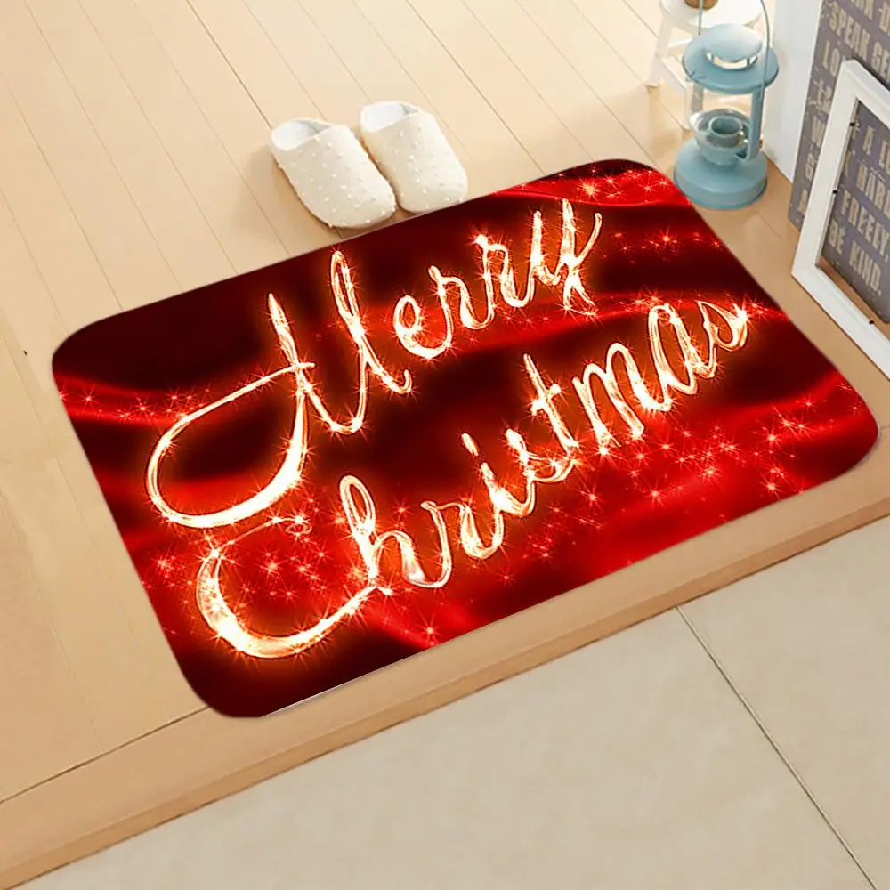 

Christmas Tape Mats Anti Slip Floor Carpet Tape Pattern Print Doormat for Bathroom Kitchen Entrance Rugs Home Decoration