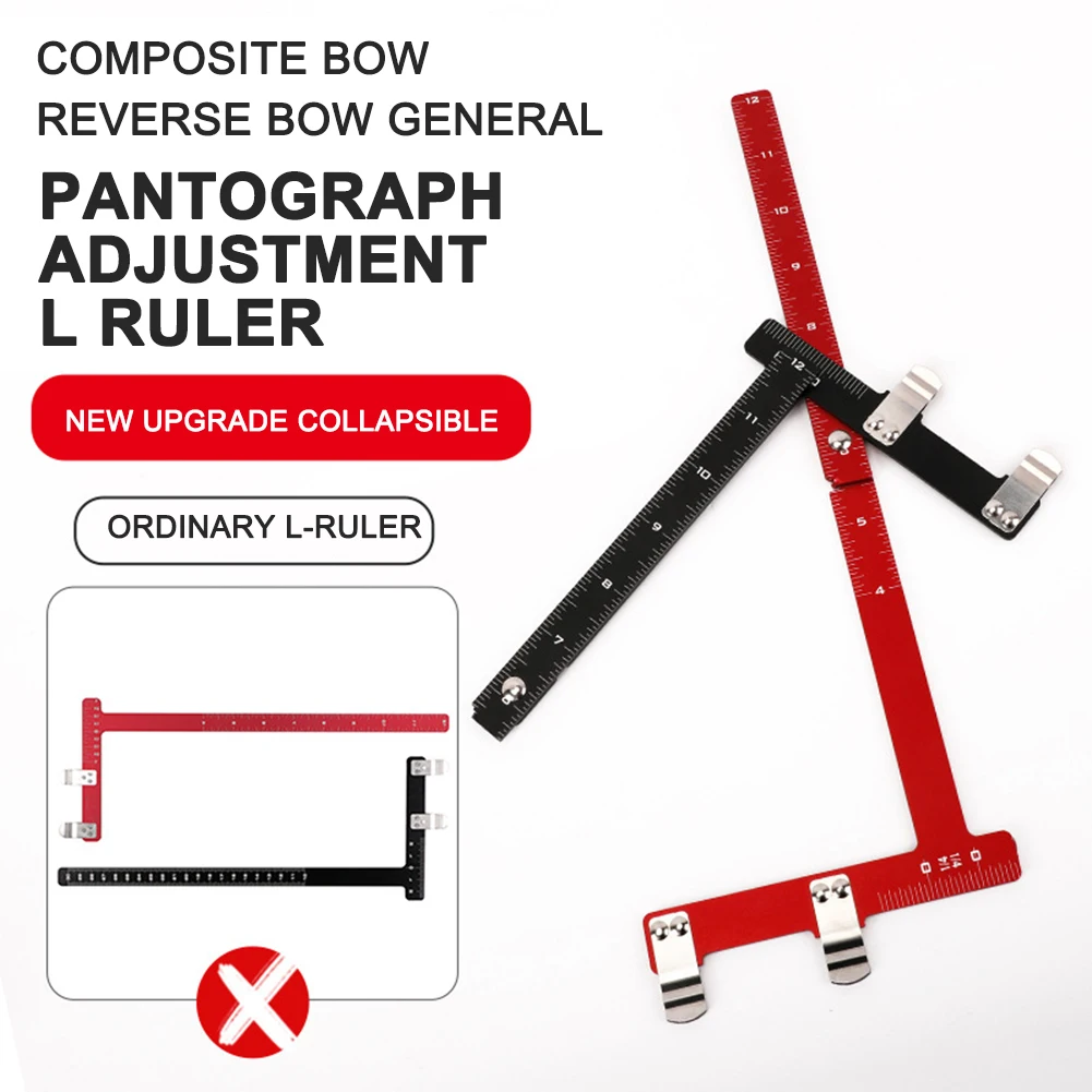 

Archery Bow Square T Ruler Stainless Steel Material Hunting Measurement Tool Bow and Arrow Shooting Bowstring Positioning Scale