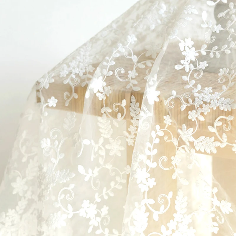 

White Eugene Yarn Lace Embroidered Lace For Wedding Dress Curtain Tablecloth Handmade DIY