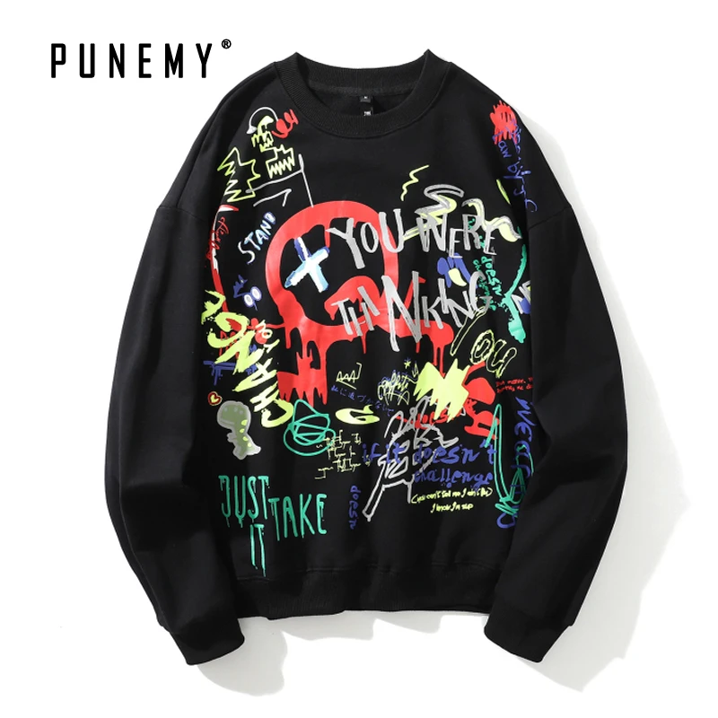 Уличная одежда в стиле хип хоп мужские толстовки с круглым вырезом Ретро стиль