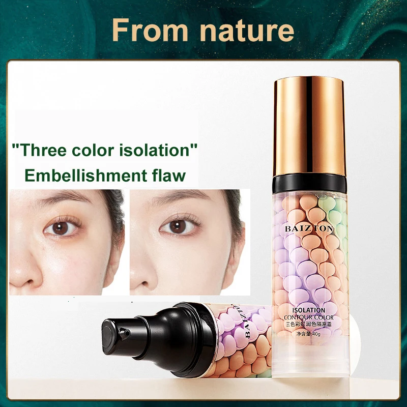 

Крем с радужной отделкой, 3 цвета, осветляет тон кожи, освежающий изоляционный крем, контроль жирности, праймер для макияжа, натуральная косм...