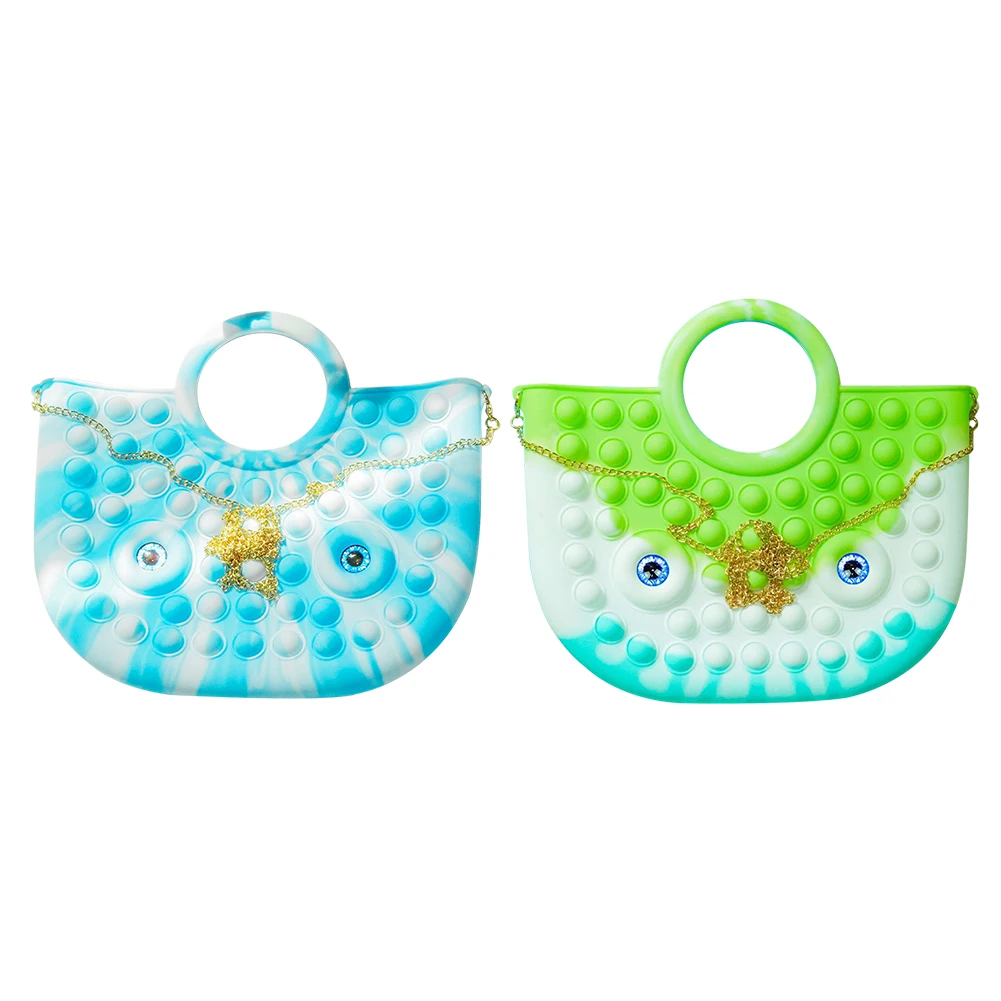 

Антистрессовая миниатюрная пузырьковая сумка для детей и взрослых, декоративная нажимная ионная сумка для пальцев, детский органайзер для ...