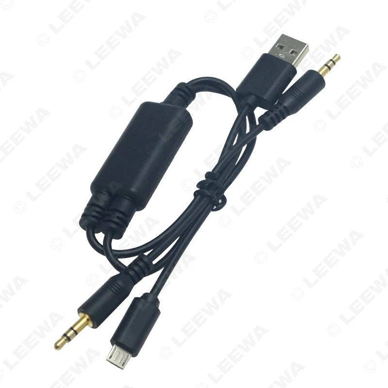 Автомобильный переходник LEEWA с Micro USB на 3 5 мм со штекером разъем AUX Кабель-адаптер