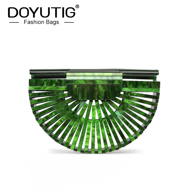 DOYUTIG Летняя женская сумка клатч ручной работы из акрила и бамбука модные открытые