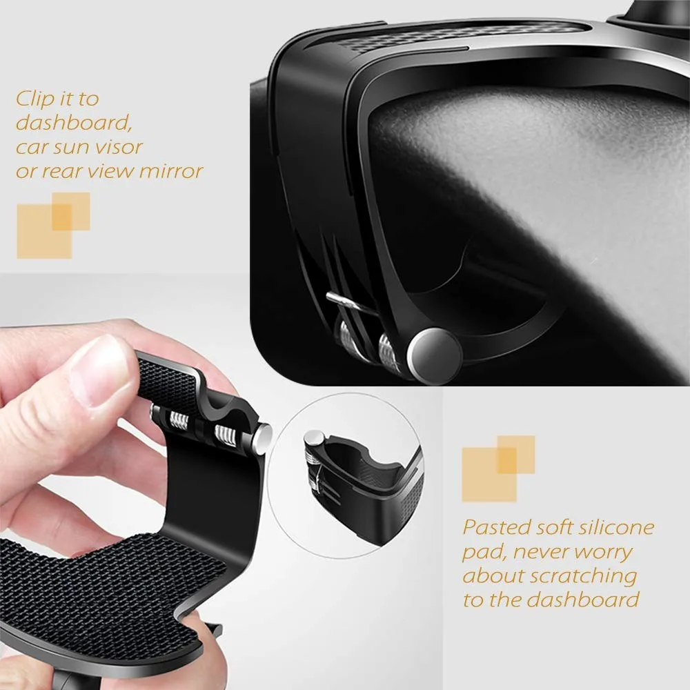 aular universal car cell phone mount upgrade 360 rotation dashboard cell phone clip automobile cradles car holder mount stand free global shipping