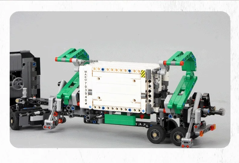 703940 техника серии транспортных средств грузовик MOC модель грузовика-контейнеровоза строительные блоки 1202 шт кирпичи игрушки подарок для детей
