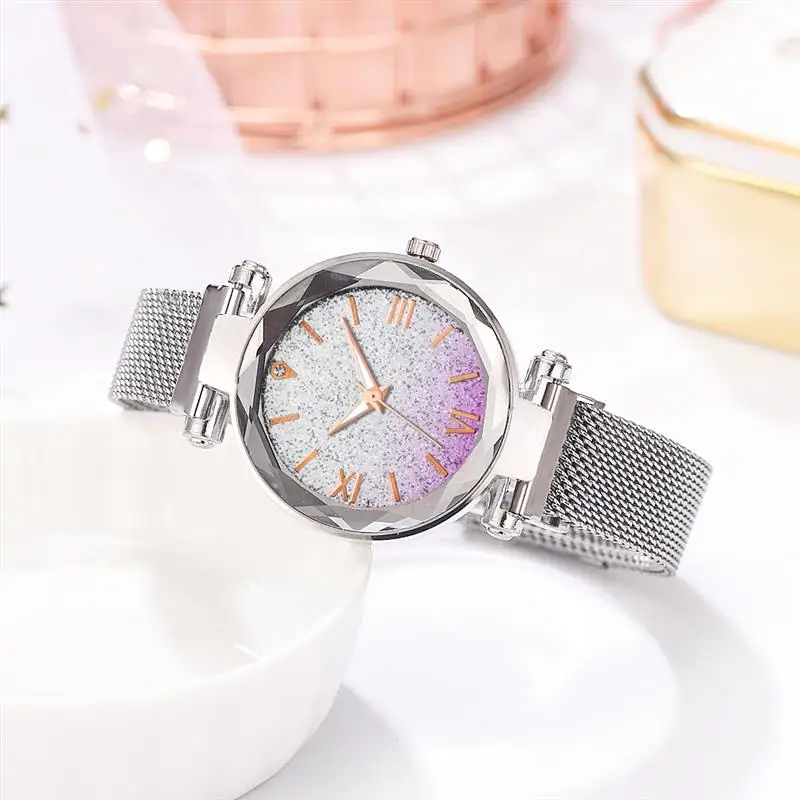 Новое поступление женские часы с магнитной пряжкой и сетчатым ремешком