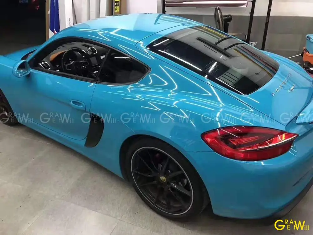 Высококачественная синяя виниловая пленка Майами без пузырьков воздуха